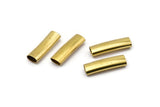 50 Oval Raw Brass Tubes  (21x6.2x3.4mm) Sq26 BRC294