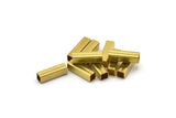 Brass Tube Beads - 50 Raw Brass Square Tubes  (3x10mm) Bs 1619