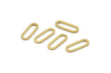 Brass Oval Connector, 100 Raw Brass Oval Connectors, Charms, Findings (12x4.5x0.8mm) E001