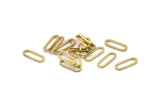 Brass Oval Connector, 100 Raw Brass Oval Connectors, Charms, Findings (12x4.5x0.8mm) E001