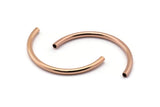 Rose Gold Curved Tubes - 2 Rose Gold Plated Brass Semi Circle Curved Tube Beads (3.5x55mm) D0265 Q0029