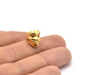 Gold Vendetta Mask, 2 Gold Plated Brass Vendetta Bracelet Parts (14.5x13x11mm) N0425 Q0107