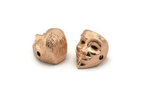 Rose Gold Vendetta Mask , 4 Rose Gold Plated Brass Vendetta Bracelet Parts (14.5x13x11mm) N0425 Q0107