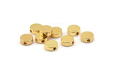 Gold Spacer Bead , 8 Gold Plated Brass Spacer Beads, Spacer Connectors, Round Beads (8x2.7mm) D0128 Q0153