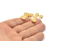 Gold Spacer Bead , 8 Gold Plated Brass Spacer Beads, Spacer Connectors, Round Beads (8x2.7mm) D0128 Q0153