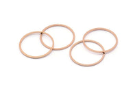 20mm Circle Connectors, 12 Rose Gold Plated Circle Connectors (20x1x1mm) Bs 1094 Q0418