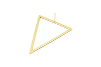 Gold Triangle Earring, 2 Gold Plated Brass Triangle Stud Earrings (53x53x40mm) Bs-1307 A1284 Q0284