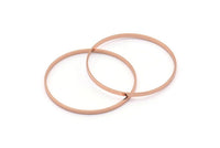 40mm Circle Connectors - 2 Rose Gold Plated Brass Circle Connectors (40x0.75x2mm) BS 1071 Q0620