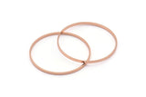 40mm Circle Connectors - 2 Rose Gold Plated Brass Circle Connectors (40x0.75x2mm) BS 1071 Q0620