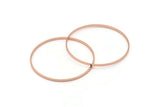 45mm Circle Connectors - 4 Rose Gold Plated Brass Circle Connectors (45x0.75x1.8mm) BS 1072 Q0621