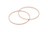 60mm Circle Connectors - 2 Rose Gold Plated Brass Circle Connectors (60x0.75x1.8mm) BS 1074 Q0624