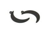 Black Moon Charm, 12 Oxidized Black Brass Crescent Moon Charms With 1 Loop (25x5x0.80mm) M01189