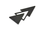 Black Triangle Charm, 4 Oxidized Black Brass Triangle Charms With 4 Holes (47x21x1mm) M01109