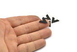 Black V Shape, 12 Oxidized Black Brass V Shaped Charms With 2 Holes (15x13x1mm) M01241