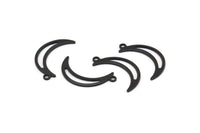 Black Moon Charm, 12 Oxidized Black Brass Crescent Moon Charms With 1 Loop (25x5x0.80mm) M01188 H1667