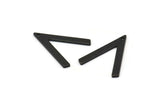 Black V Shape, 10 Oxidized Black Brass V Shaped Charms With 1 Hole (23x19x1mm) M01169 H1282