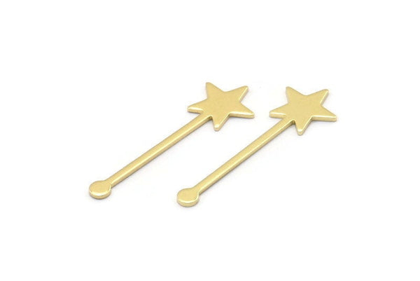 Brass Star Blank, 50 Raw Brass Star Blanks, Stamping Blanks (30x9x0.80mm) M02053