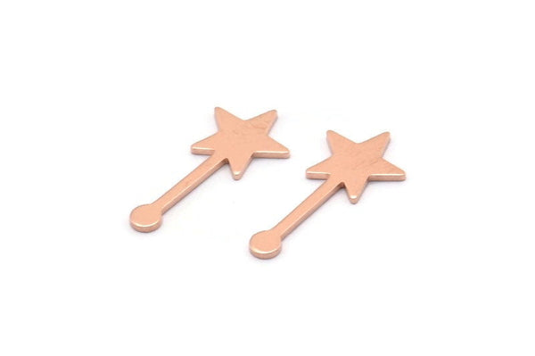 Copper Star Blank, 50 Raw Copper Star Blanks, Stamping Blanks (20x9x0.80mm) M02029