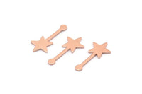 Copper Star Blank, 50 Raw Copper Star Blanks, Stamping Blanks (20x9x0.80mm) M02029