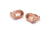 Duke Ring Settings - Rose Gold Plated Brass Duke Adjustable Ring Setting with Pad Size (13x18mm) E389 Q0544