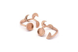 Rose Gold Ring Settings, Rose Gold Plated  Brass Moon And Planet Ring With 1 Stone Setting - Pad Size 8mm R051 Q0606