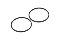 28mm Circle Connectors, 12 Oxidized Black Brass Circle Connectors (28x1x1mm) A2254 S672