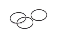 28mm Circle Connectors, 12 Oxidized Black Brass Circle Connectors (28x1x1mm) A2254 S672