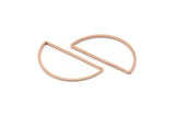 Rose Gold Half Moon, 8 Brass Rose Gold Plated Semi Circle Connectors (15x30x0.80mm) D1280 Q0900