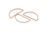 Rose Gold Half Moon, 8 Brass Rose Gold Plated Semi Circle Connectors (15x30x0.80mm) D1280 Q0900