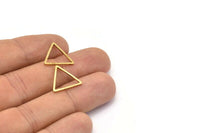 Brass Triangle Charm, 50 Raw Brass Open Triangle Ring Charms (17x1mm) Bs 1025