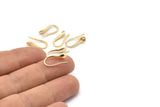 Gold Ear Wires, Earring Hooks, 6 Gold Plated Brass Earring Setting for Pearl, Gold Findings, Crafts (17x8mm) BS 1717