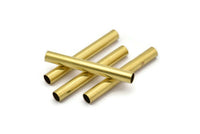 Raw Brass Tube - 20 Raw Brass Tube Findings (5x40mm) Bs 1466