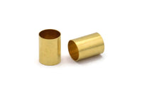 Brass Tube Beads - 12 Raw Brass Tube Beads (12x16mm) Bs 1472