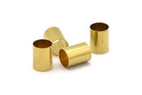 Brass Tube Beads - 12 Raw Brass Tube Beads (12x16mm) Bs 1472