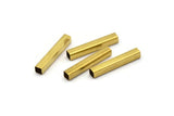 Geometric Tube Bead, 50 Raw Brass Square Tubes  (4x25mm) Bs 1590