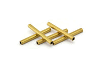 Geometric Brass Tube Bead, 50 Raw Brass Square Tubes (2x20mm) Bs 1566