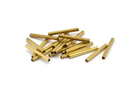 Geometric Brass Tube Bead, 50 Raw Brass Square Tubes (2x20mm) Bs 1566