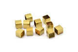 Geometric Square Tube Bead, 50 Raw Brass Square Tubes  (6x6mm) Bs 1627