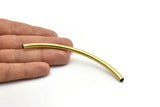 Brass Noodle Tube, 12 Raw Brass Curved Extra Long Tube Findings (110x5mm) Brc258 Bs 1630