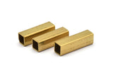 Geometric Tube Beads,12 Raw Brass Tube Square Shape (20x6x0.5mm) Bs-1670