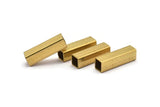 Geometric Tube Beads,12 Raw Brass Tube Square Shape (20x6x0.5mm) Bs-1670