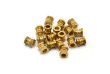 20 Raw Brass Industrial Tubes, Spacer Beads, Findings (7x6mm) D0144