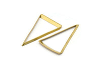Brass Triangle Ring, 12 Raw Brass Triangle Thick Cut Connectors, Rings, Charms (27x45x0.55x2mm) D0168