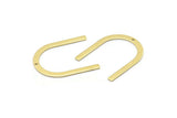 Brass U Shape Charm, 12 Raw Brass U Shaped Charms With 1 Hole (35x25x0.80mm) M02102