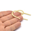 Brass U Shape Charm, 12 Raw Brass U Shaped Charms With 1 Hole (35x25x0.80mm) M02102