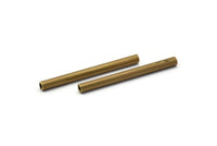 Extra Long Tubes - 5 Raw Brass Industrial Extra Long Tube Findings, (60x5mm) D0185