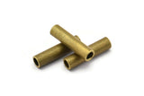 Industrial Brass Tube, 10 Raw Brass Industrial Tube Findings, (20x5mm)  D0182