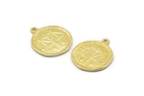 Brass Libra Charm, 4 Raw Brass Libra Charms With 1 Loop (17x20mm) F-97