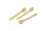 Paddle Eye Pins, 12 Raw Brass Paddle Eye Pins (25x1.2mm) D0410