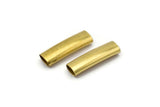 Brass Tube Beads, 24 Oval Raw Brass Tubes  (21x6.2x3.4mm) sq26 brc294